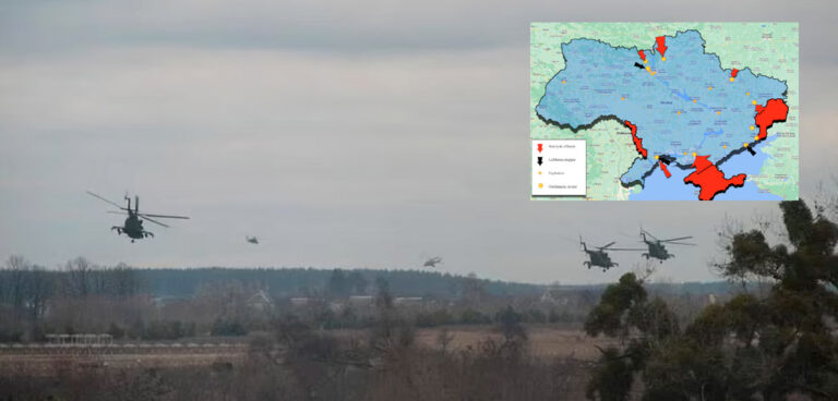 Ryska helikoptrar över Ukraina. Foto: Twitter