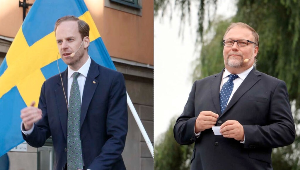 Gustav Kasselstrand, partiledare AfS, och Mikael Jansson, Vice partiledare och f.d. ledamot av riksdagens försvars­utskott. Foto: AfS