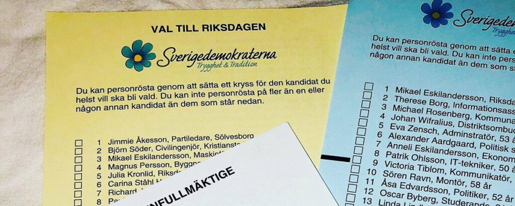 De 60 första namnen på riksdagsvalsedeln bestäms centralt av SD riks. Foto: Sverigedemokraterna Åstorp