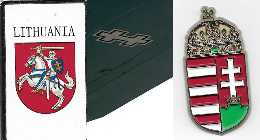 Lothringerkors (lorrainekors) pryder den sköld som Litauens Vytis (riddaren) håller, och Litauens flygvapen bär samma kors på sina vingar. Korset finns även i Ungerns statsvapen.